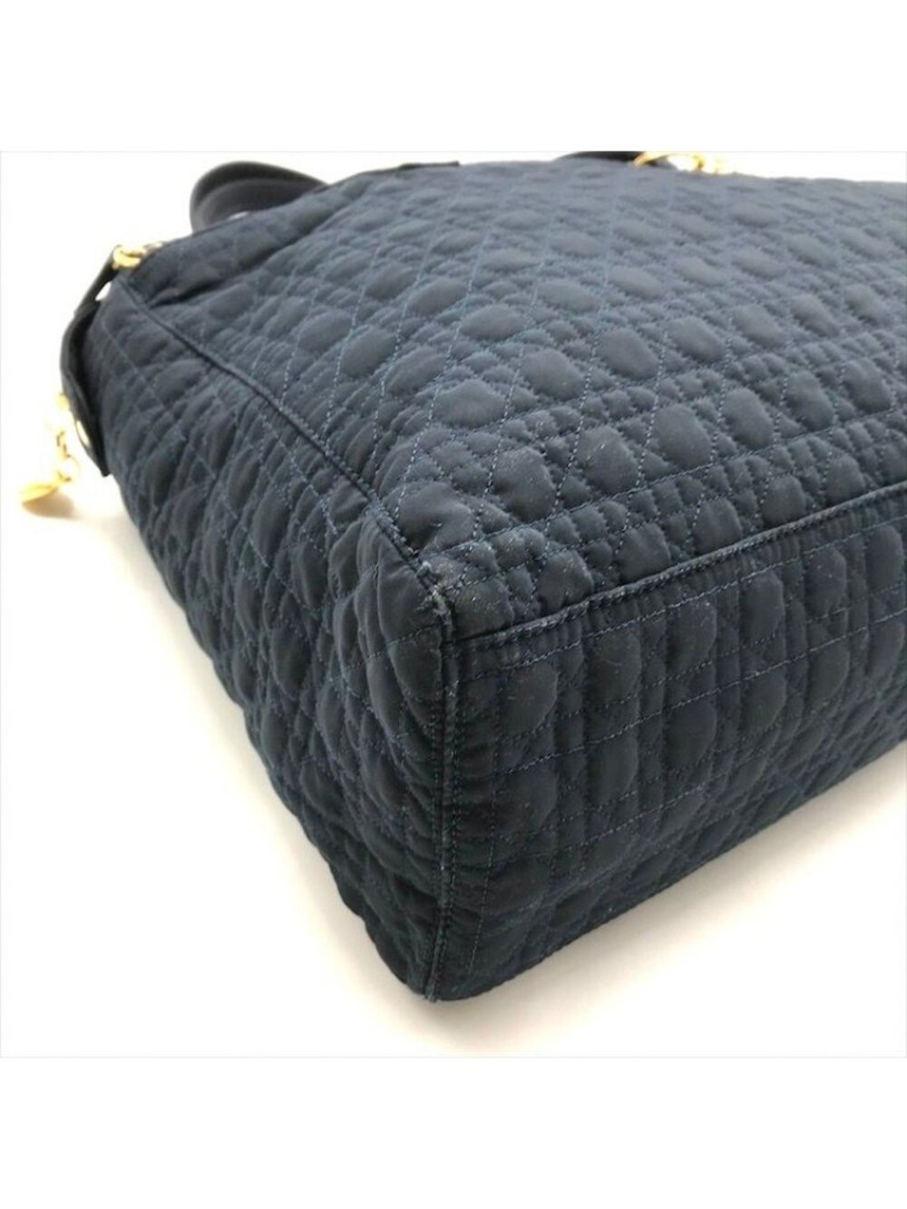 Dior Cannage Nylon Tote Boston Bag Navy - Picture 4 of 10